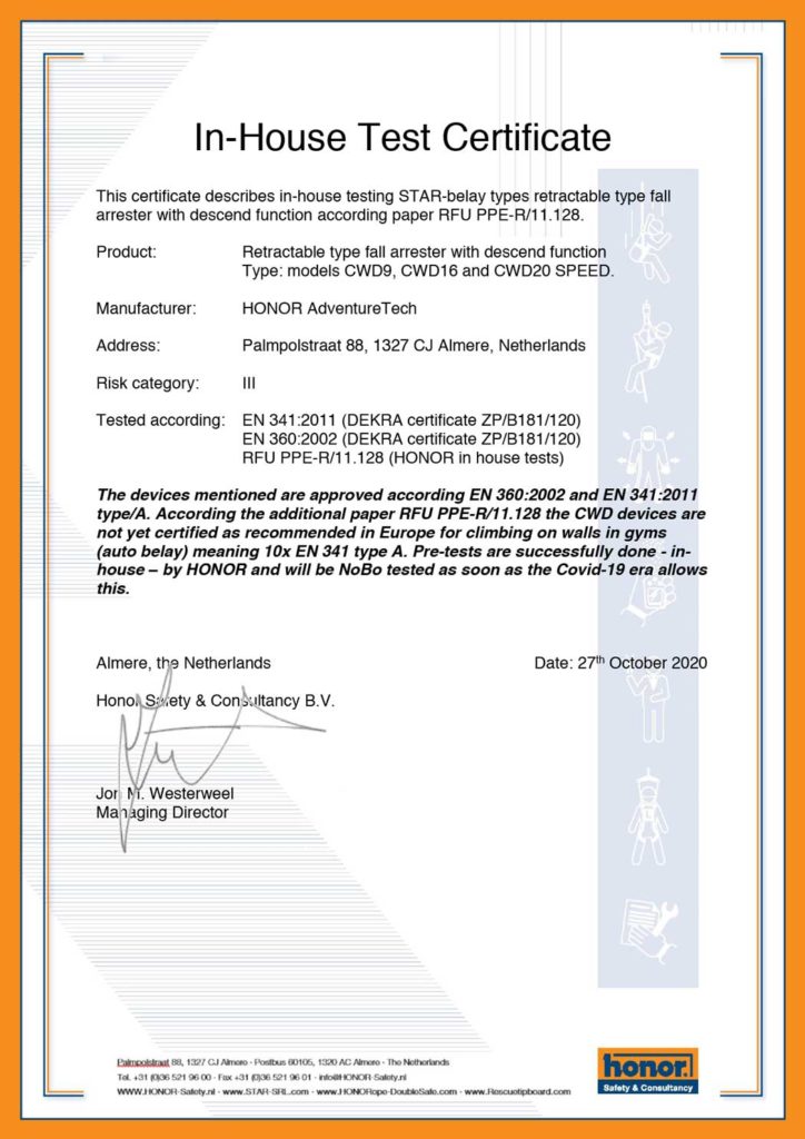 Certificaat-ISO-HONOR-fabricageproces,-PBM-Verordening-(EU)-2016-425-Module-C2 01